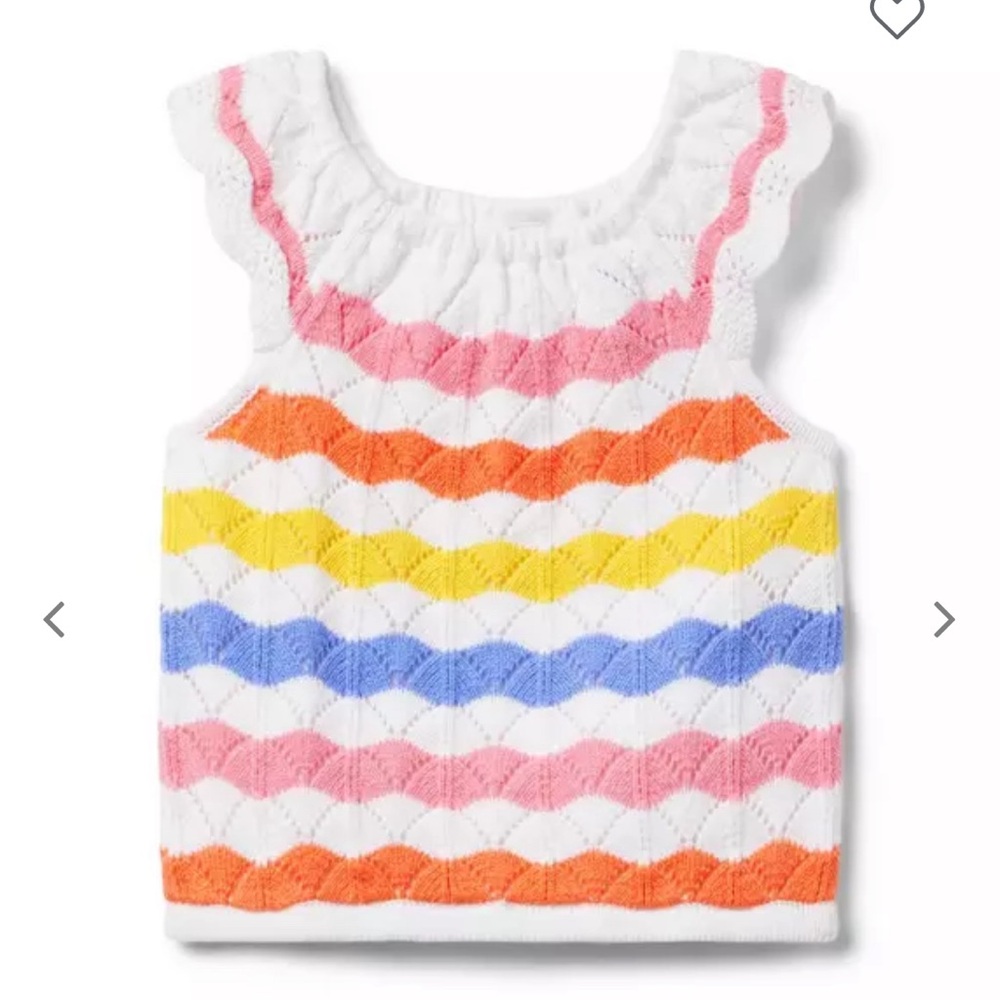 Janie and Jack | Striped Crochet Tank Top Girls Size 8 NWT New